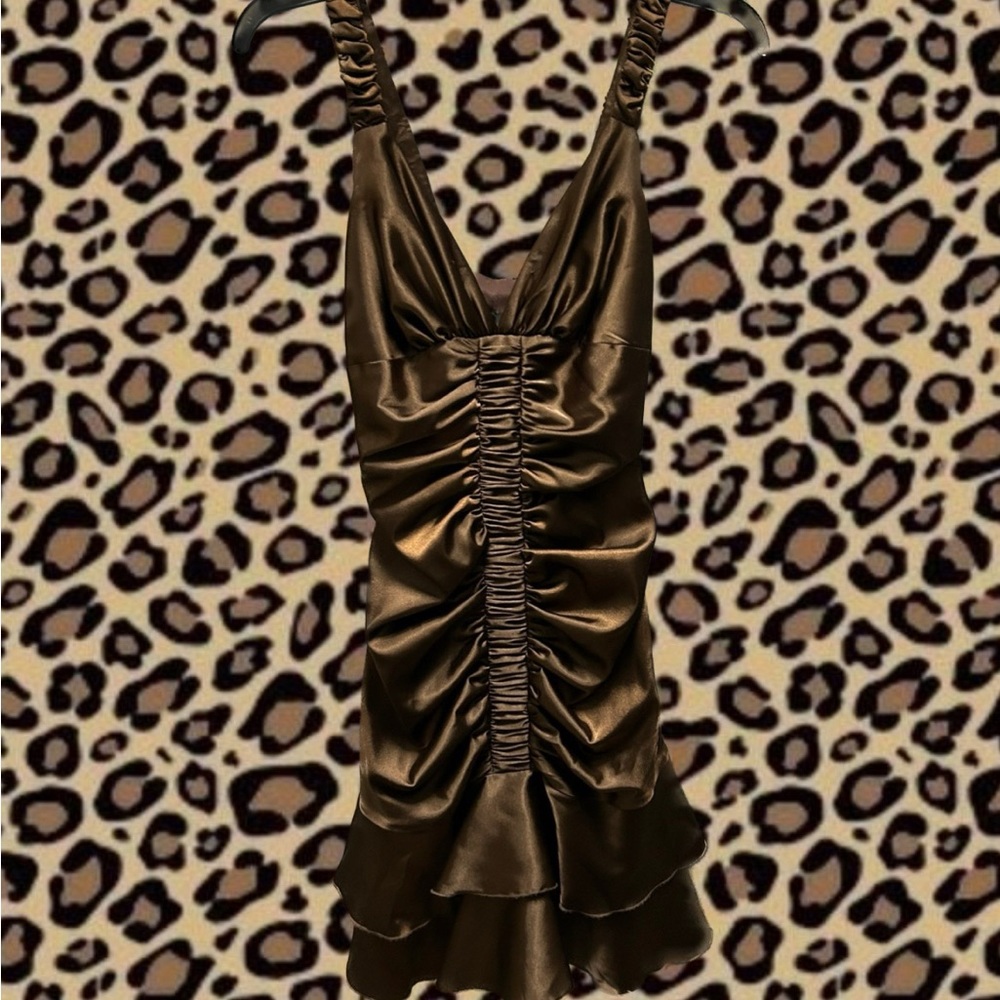 🤎 formal satin mini dress 🤎